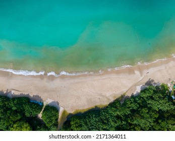 Ko Lanta Krabi Thailand, Tropical White Beach At Koh Lanta Thailand, Tropical Island, Drone Aerial View Of The Beach. 