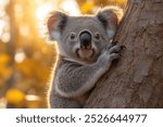 Koala in the wild. Beautiful extreme close-up. Australia.