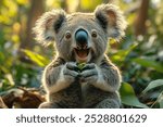 Koala in the wild. Beautiful extreme close-up. Australia.