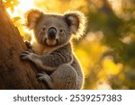 Koala in the wild. Beautiful extreme close-up. Australia.