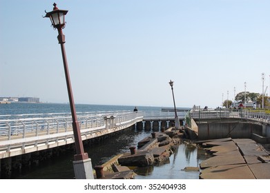 Kobe, Japan - March 23, 2009: Preserved Ruins From Great Hanshin Earthquake Which Occurred On January 17, 1995 In Kobe, Japan