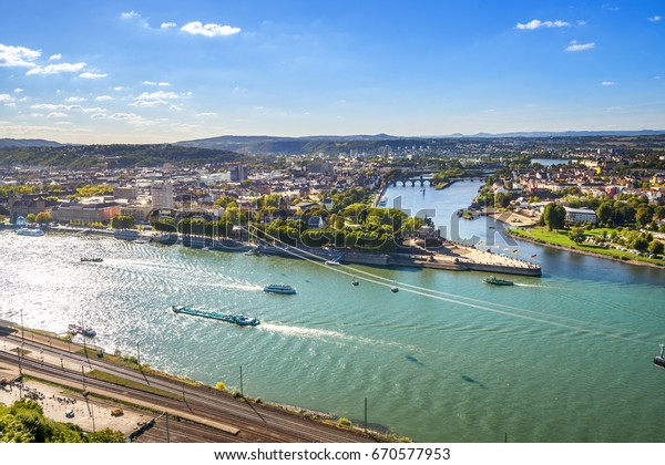 Koblenz Deutsches Eck Stock Photo Edit Now 670577953