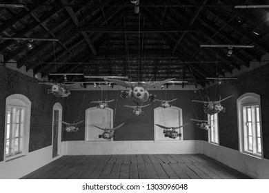 Kochi, India - February 03 2019: Air Plane Art Exhibit At Kochi Biennale