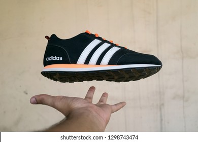 Kochi, India - January 29 2019: Adidas Sneaker Floating In Air