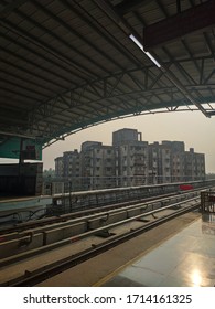 Kochi Metro Station Early Morning View Near An Abandoned Building.