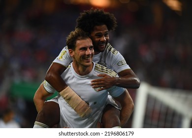 KOELN, GERMANY - AUGUST 28 2022: Serge Gnabry And Leon Goretzka. The Football Match Of DFB-Pokal Viktoria Koeln Vs FC Bayern Munich