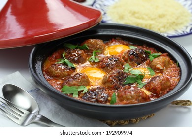 Kofta Tajine, Kefta Tagine, Moroccan Cuisine, Lamb Meatballs With Eggs