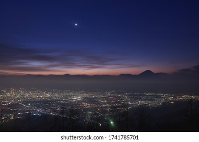 Kofu Town And Mt.fuji Night Time