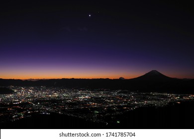 Kofu Town And Mt.fuji Night Time