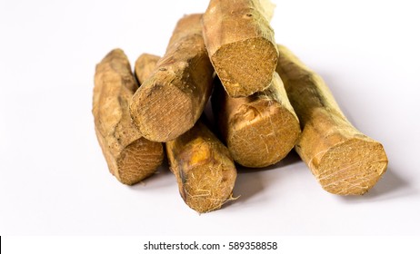 Kohila Root/ Lasia Spinosa/ Vegetable On White Background.