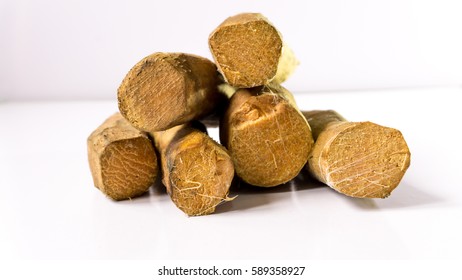 Kohila Root/ Lasia Spinosa/ Vegetable On White Background.