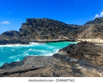 The Koko Crater Arch Trail on Oahu is a popular hiking trail known for its stunning views and unique geological features - Powered by Shutterstock