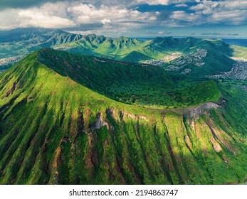 Koko Head Crater Aerial View In Oahu, Hawaii