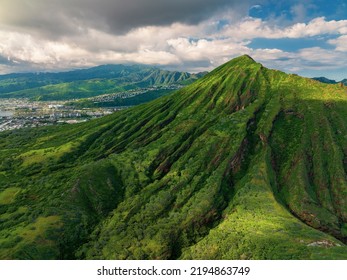 Koko Head Crater Aerial View In Oahu, Hawaii