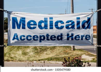 Kokomo - Circa September 2019: Medicaid Accepted Here Sign. Medicaid Is A Federal And State Program That Helps With Medical Costs For People With Limited Income II