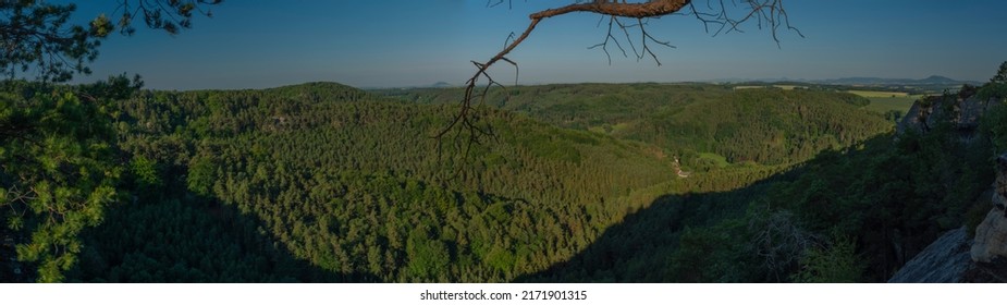Kokorinsko area with deep forests and rocks in summer hot color day - Shutterstock ID 2171901315