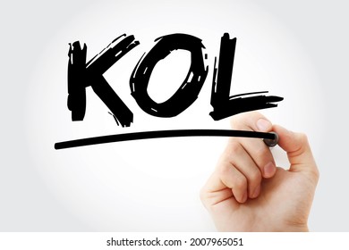 KOL - Key Opinion Leader Is A Trusted, Well-respected Influencer With Proven Experience And Expertise In A Particular Field, Acronym Concept Background