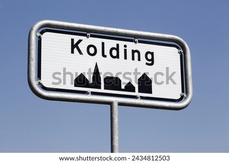 Kolding city road sign in Denmark