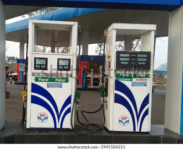 Kolhapur, Maharashtra,\
India, March 29, 2021 :  Fuel station,  fuel prices continued to\
rise in Maharashtra, India. Petrol and diesel prices have hiked for\
last few days.
