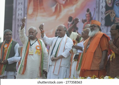 KOLKATA - DECEMBER 20: Praveen Togadia And Mohan Bhagwat And Other Hindu Leaders During The Golden Jubilee Celebration Of VHP -a Hindu Nationalist Organization On December 20, 2014 In Kolkata,India.