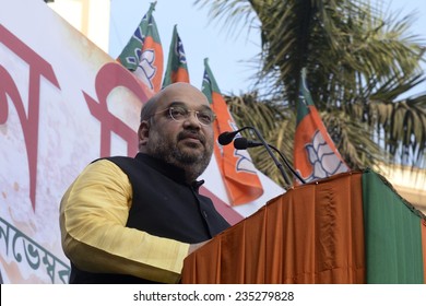 KOLKATA- November 30: Bharatiya Janta Party(BJP) President Amit Shah Giving His Speech During Uthan Diwas?� Rally Organized By Bengal B.J.P. On November 30, 2014 In Kolkata, India.