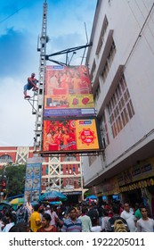 Kolkata, West Bengal, India - 10th September 2019 : Movie Goers Outside Lighthouse Cinema Hall, One Of The Oldest Cinema Halls At Esplanade, New Market Area, Kolkata.