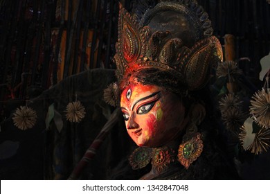 Kolkata, West Bengal, India- March19,2019: Durga Puja , the biggest hindu festival of India occur every year in the month of September or October. Everyone buy new clothes and many other things.