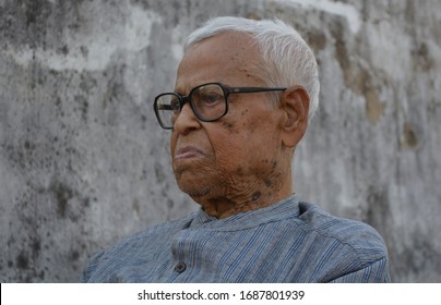 Kolkata, West Bengal/India - March 28 2020: Elderly Man Needs Home Care Facility For Their Mental Health.