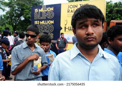 Kolkata,west Bengal,India 08.02.2015 The Young Adult Blind Boys Were Joined A Awareness Campaign For Different Issues Regarding The Physically Challenged Persons.