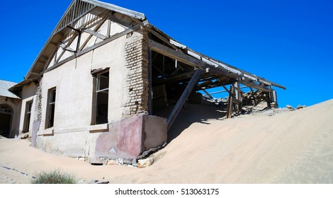 Kolmanskop Ghost Town Sinking In Sand Sea, Namibia