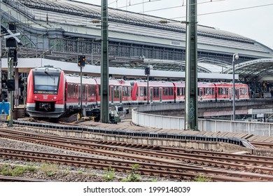 Koln Germany 15 jun 2021: The DB electric train was departing from Koln Station