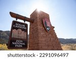 Kolob Canyons Entrance Sign in Zion National Park