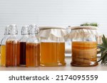 Kombucha tea, Kombucha fermented drink, bacteria and yeast,  fermentation, probiotic, Scoby, mushroom pro biotic, healthy fermented tea