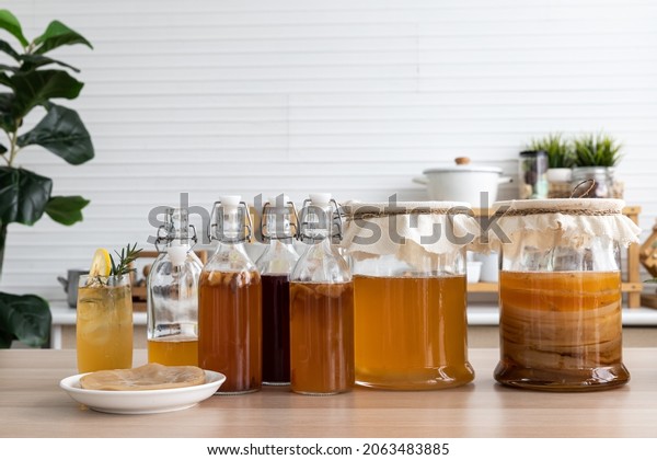 Kombucha Tea Kombucha Fermented Drink Bacteria Stock Photo 2063483885 ...