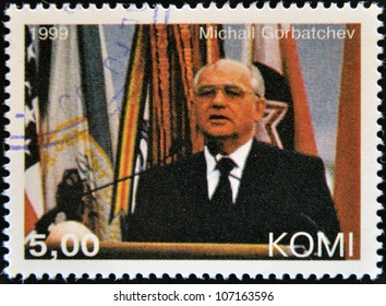 KOMI - CIRCA 1999: A Stamp Printed In  Komi Shows Mikhail Gorbachev, Circa 1999