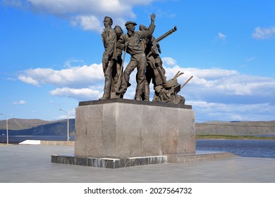 KOMSOMOLSK-ON-AMUR, RUSSIA - MAY 22, 2011: Monument to the First Builders of the city. The monument was unveiled on 1982 to commemorate the 50th anniversary of the city.