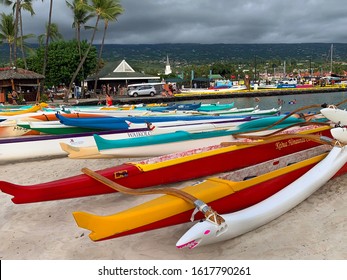 
KONA, HAWAII, USA - SEPTEMBER 01, 2019: - Queen Liliuokalani Long Distance Canoe Race