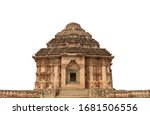 Konark Sun Temple (or Surya Mandira)  isolated on white background. It is located on the coastline of Odisha, India