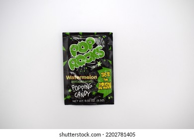 Kongsvinger, Norway 17 September 2022: Pop Rocks Watermelon Flavor Popping Candy Packet