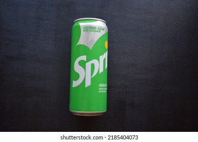 Kongsvinger, Norway 2 August 2022: Sprite Lemon Lime No Sugar Sign On Isolated Carbonated Sugar Free Soda Soft Drink Can