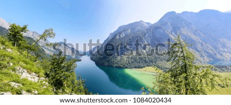 Similar – Image, Stock Photo Panorama over Lake Hallstatt