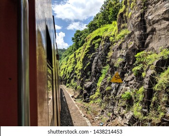 Konkan Railway Trying To Touching Green Rocks