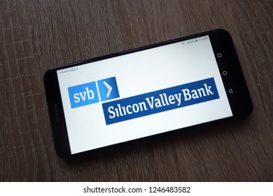 KONSKIE, POLAND - December 01, 2018: Silicon Valley Bank Logo Displayed On Smartphone