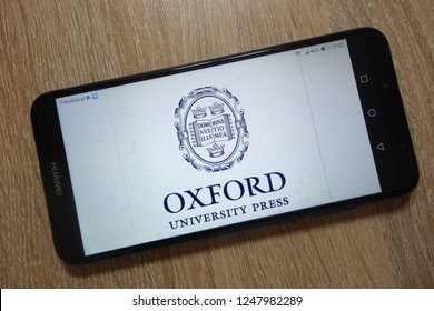 KONSKIE, POLAND - December 01, 2018: Oxford University Press (OUP) logo displayed on smartphone