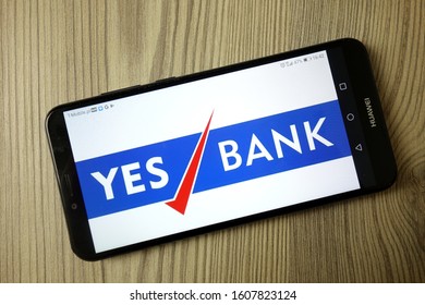 KONSKIE, POLAND - December 21, 2019: Yes Bank Limited Logo Displayed On Mobile Phone