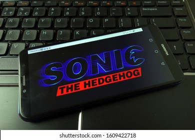 KONSKIE, POLAND - December 21, 2019: Sonic The Hedgehog Video Game Logo Displayed On Mobile Phone