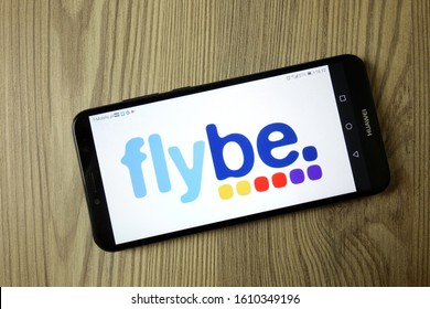 KONSKIE, POLAND - December 21, 2019: Flybe Airline Logo Displayed On Mobile Phone