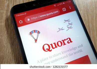 KONSKIE, POLAND - January 10, 2019: Quora website (www.quora.com) displayed on smartphone