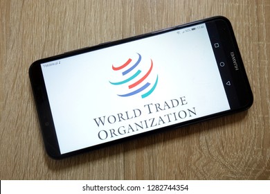 KONSKIE, POLAND - January 11, 2019: World Trade Organization Logo Displayed On Smartphone