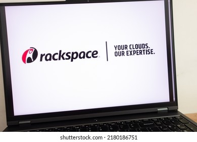 KONSKIE, POLAND - July 18, 2022: Rackspace Technology Inc Cloud Computing Company Logo Displayed On Laptop Computer Screen